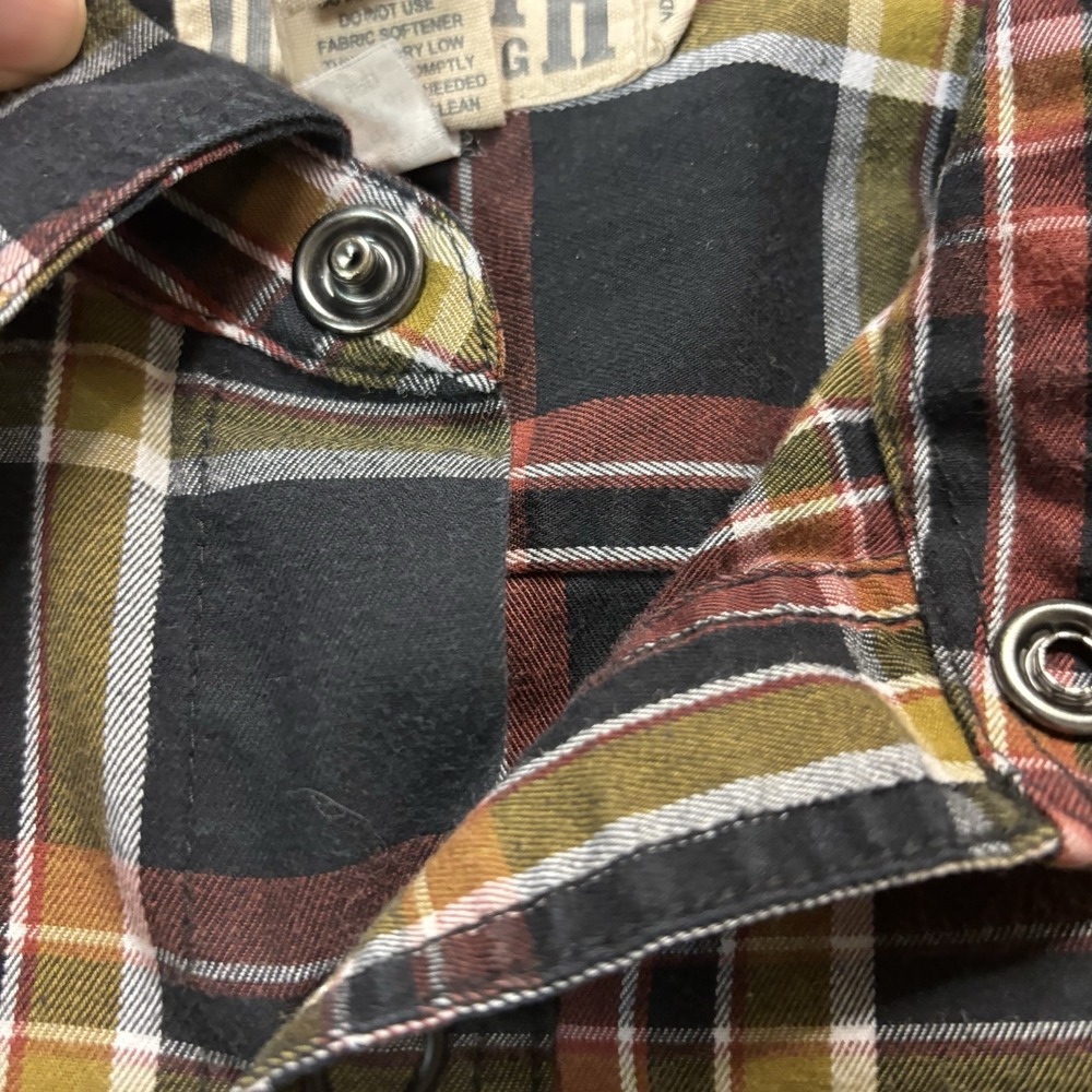 DULUTH TRADING CO Men's Sz L Black Plaid Shirt Snap Up Casual Outdoors - Picture 5 of 8